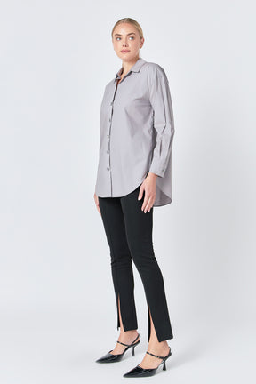 ENDLESS ROSE - Oversize Button Collared Shirt - SHIRTS & BLOUSES available at Objectrare