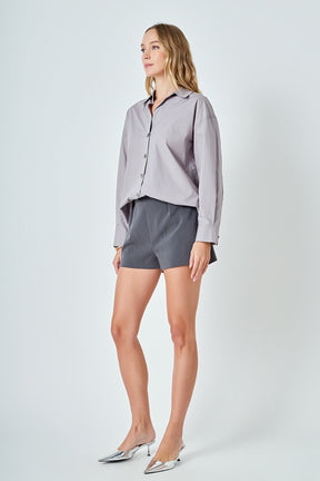 ENDLESS ROSE - Oversize Button Collared Shirt - SHIRTS & BLOUSES available at Objectrare