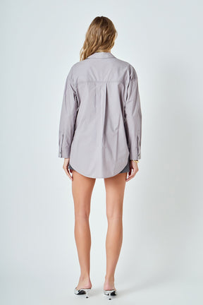 ENDLESS ROSE - Oversize Button Collared Shirt - SHIRTS & BLOUSES available at Objectrare