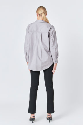 ENDLESS ROSE - Oversize Button Collared Shirt - SHIRTS & BLOUSES available at Objectrare