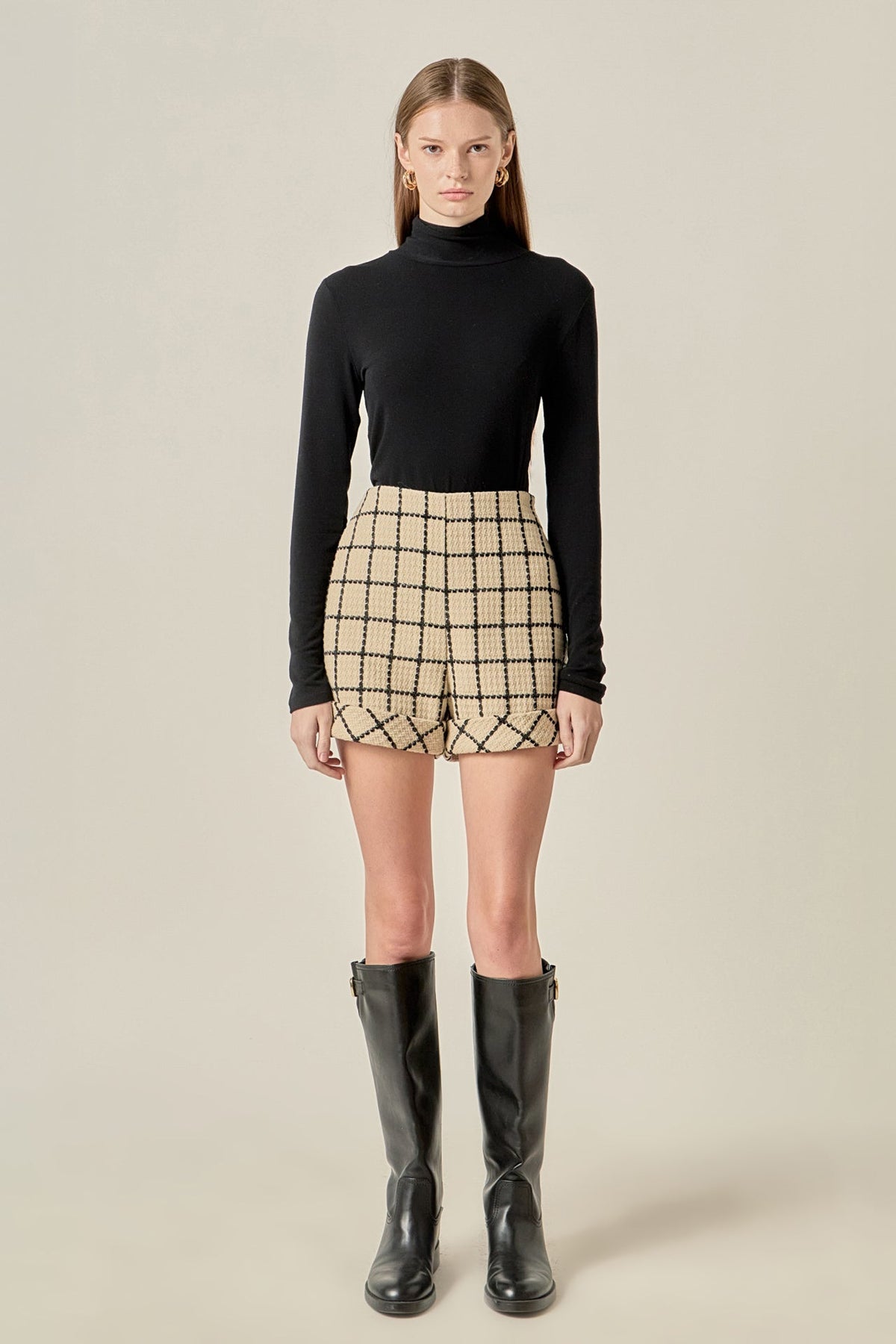ENGLISH FACTORY - Plaid Cuffed Shorts - SHORTS available at Objectrare
