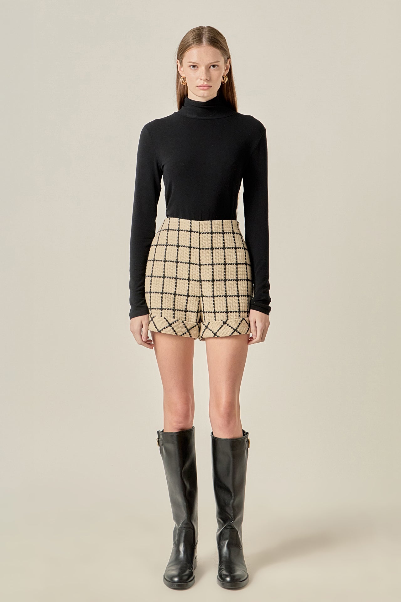 ENGLISH FACTORY - Plaid Cuffed Shorts - SHORTS available at Objectrare