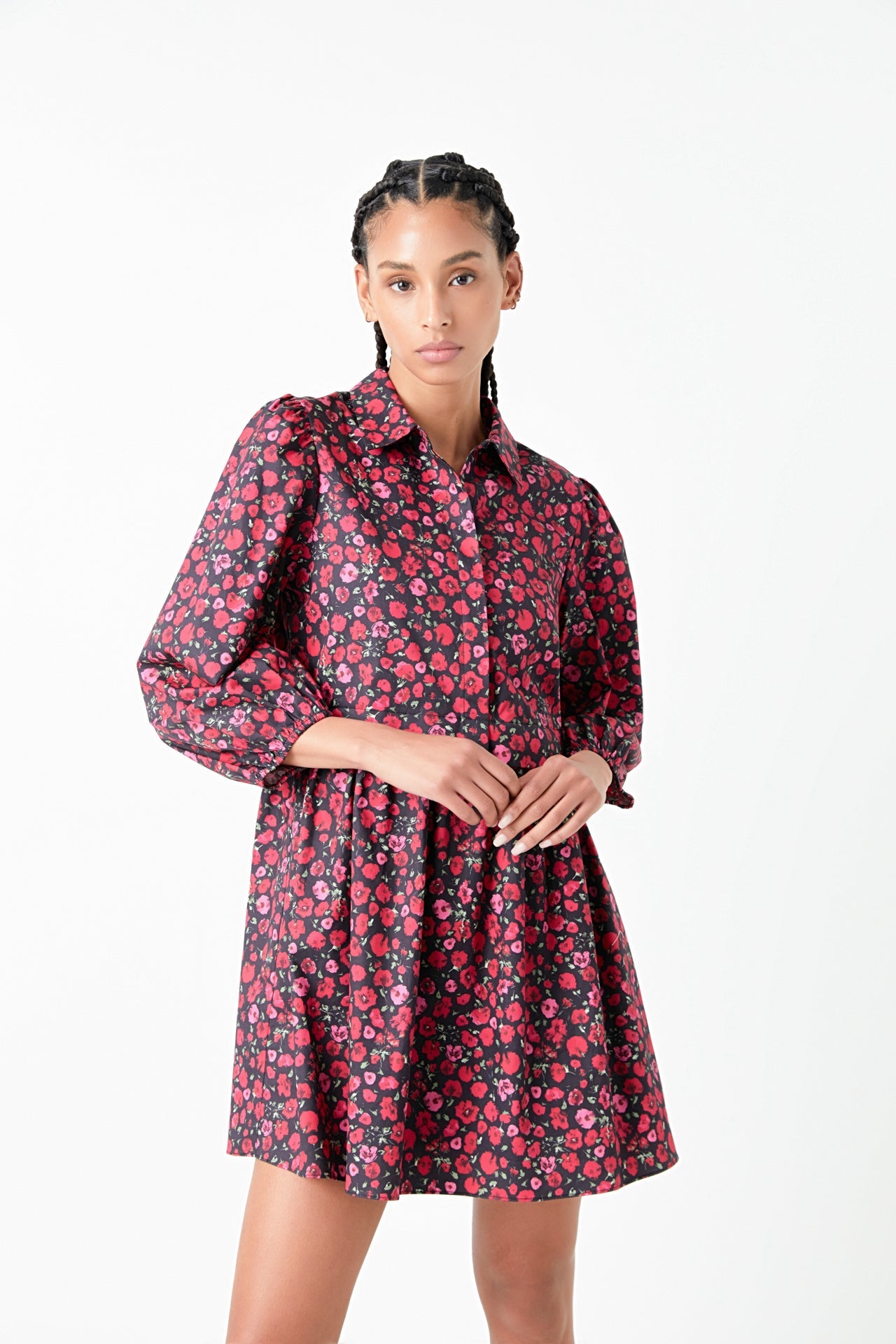 ENGLISH FACTORY - English Factory - Floral Shirt Mini Dress - DRESSES available at Objectrare