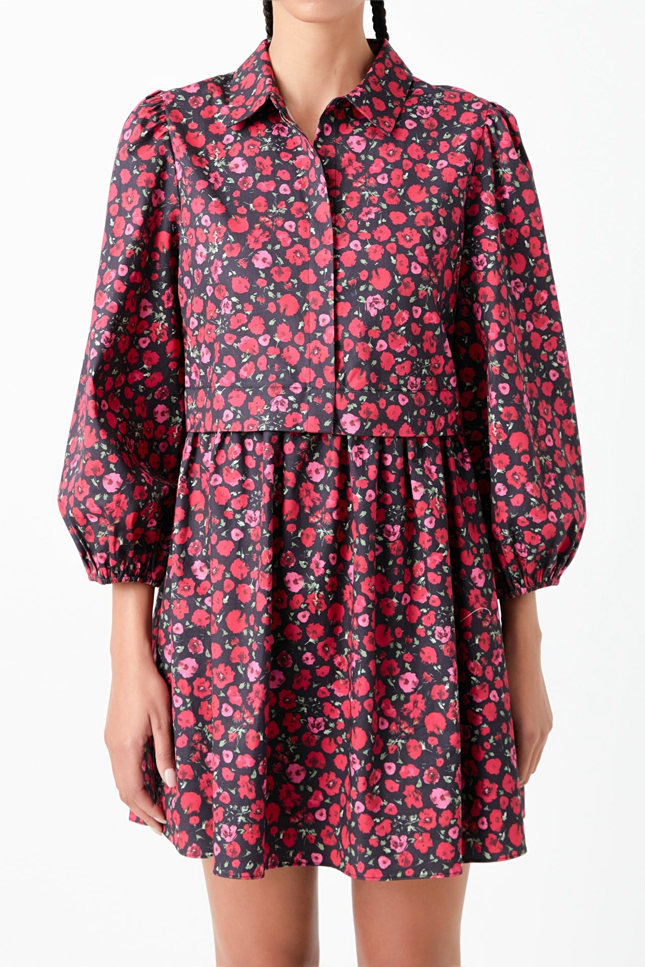 ENGLISH FACTORY - Floral Shirt Mini Dress - DRESSES available at Objectrare