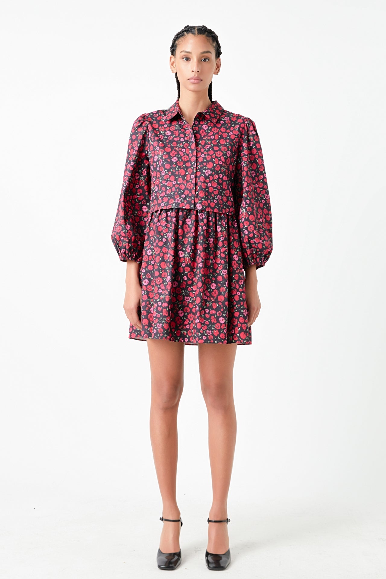 ENGLISH FACTORY - Floral Shirt Mini Dress - DRESSES available at Objectrare