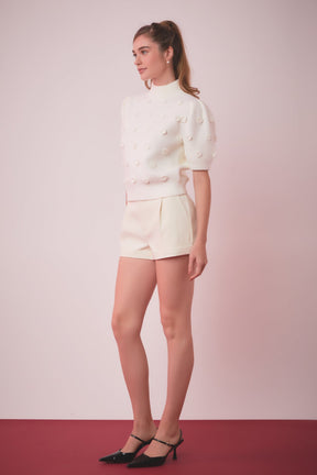 ENGLISH FACTORY - Flower Pompom Sweater - SWEATERS & KNITS available at Objectrare