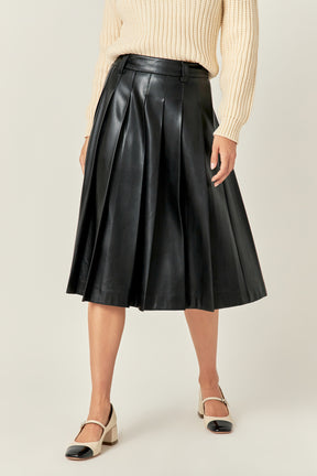 ENGLISH FACTORY - Plus Size Pleated Midi Skirt - SKIRTS available at Objectrare