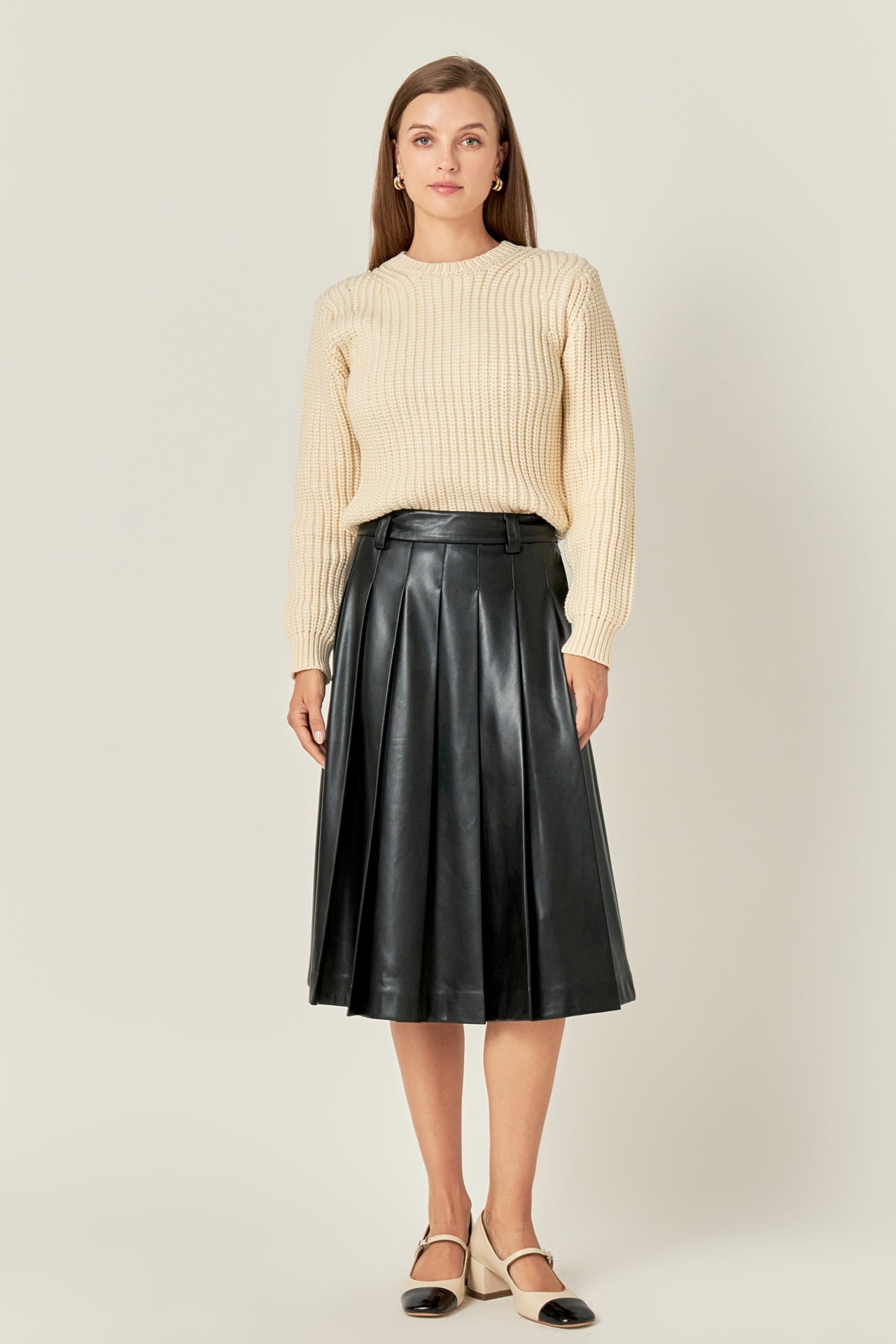 ENGLISH FACTORY - Pleated Midi Skirt - SKIRTS available at Objectrare