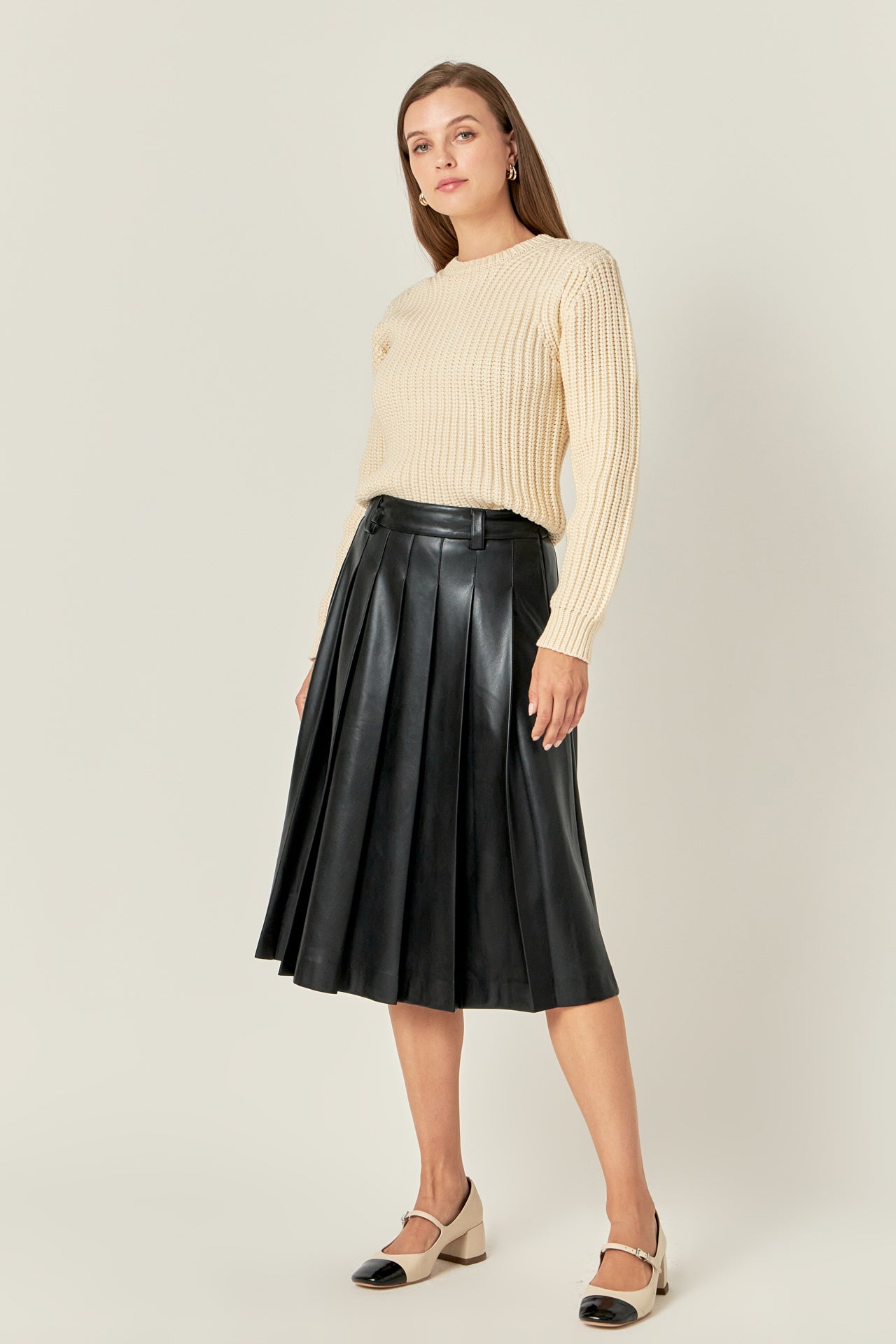 ENGLISH FACTORY - Pleated Midi Skirt - SKIRTS available at Objectrare
