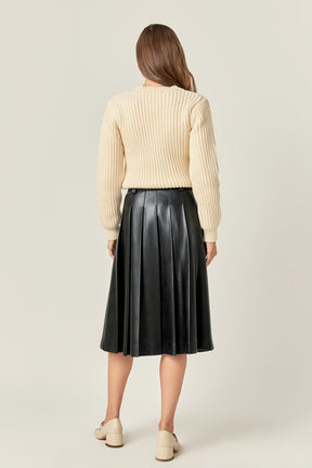 ENGLISH FACTORY - Pleated Midi Skirt - SKIRTS available at Objectrare