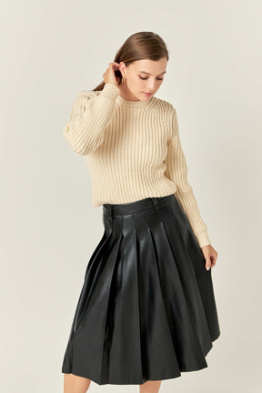ENGLISH FACTORY - Pleated Midi Skirt - SKIRTS available at Objectrare