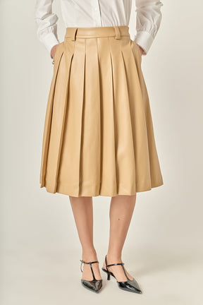 ENGLISH FACTORY - Pleated Midi Skirt - SKIRTS available at Objectrare
