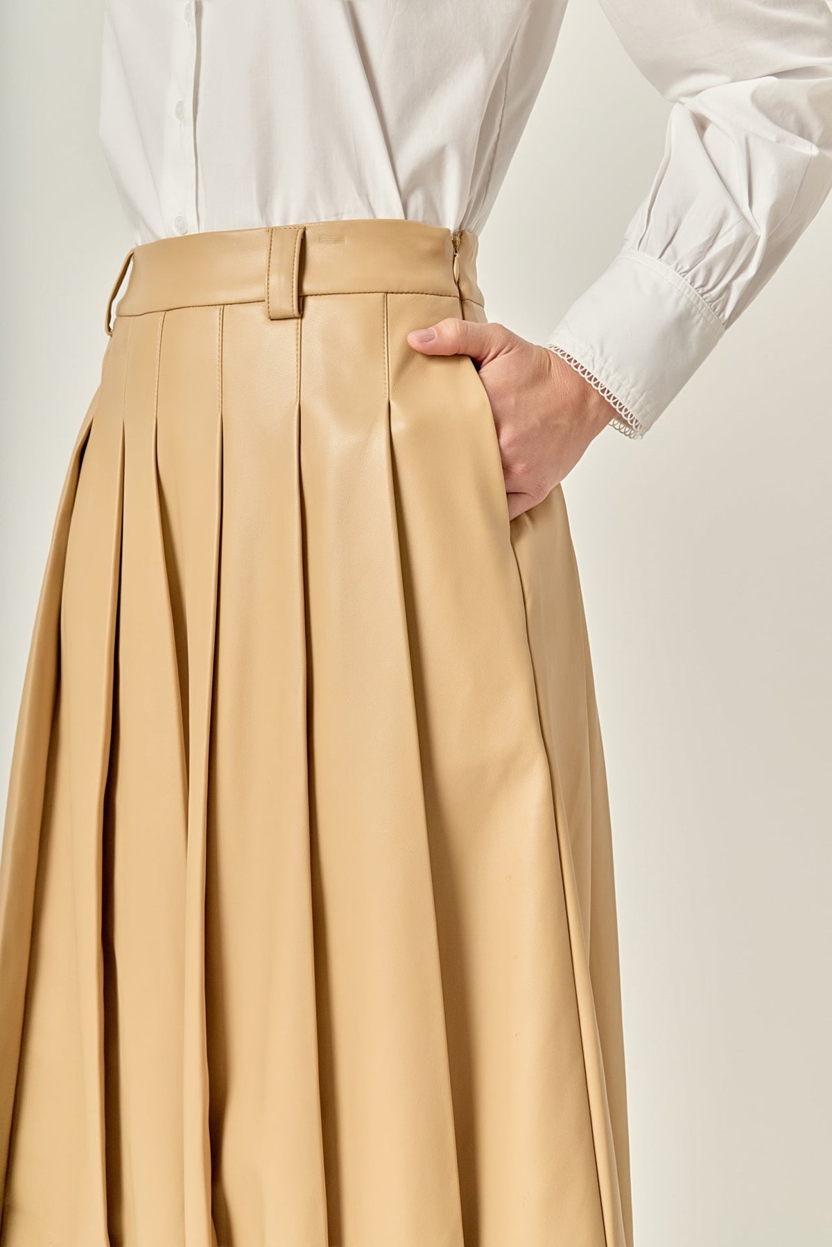 ENGLISH FACTORY - Pleated Midi Skirt - SKIRTS available at Objectrare