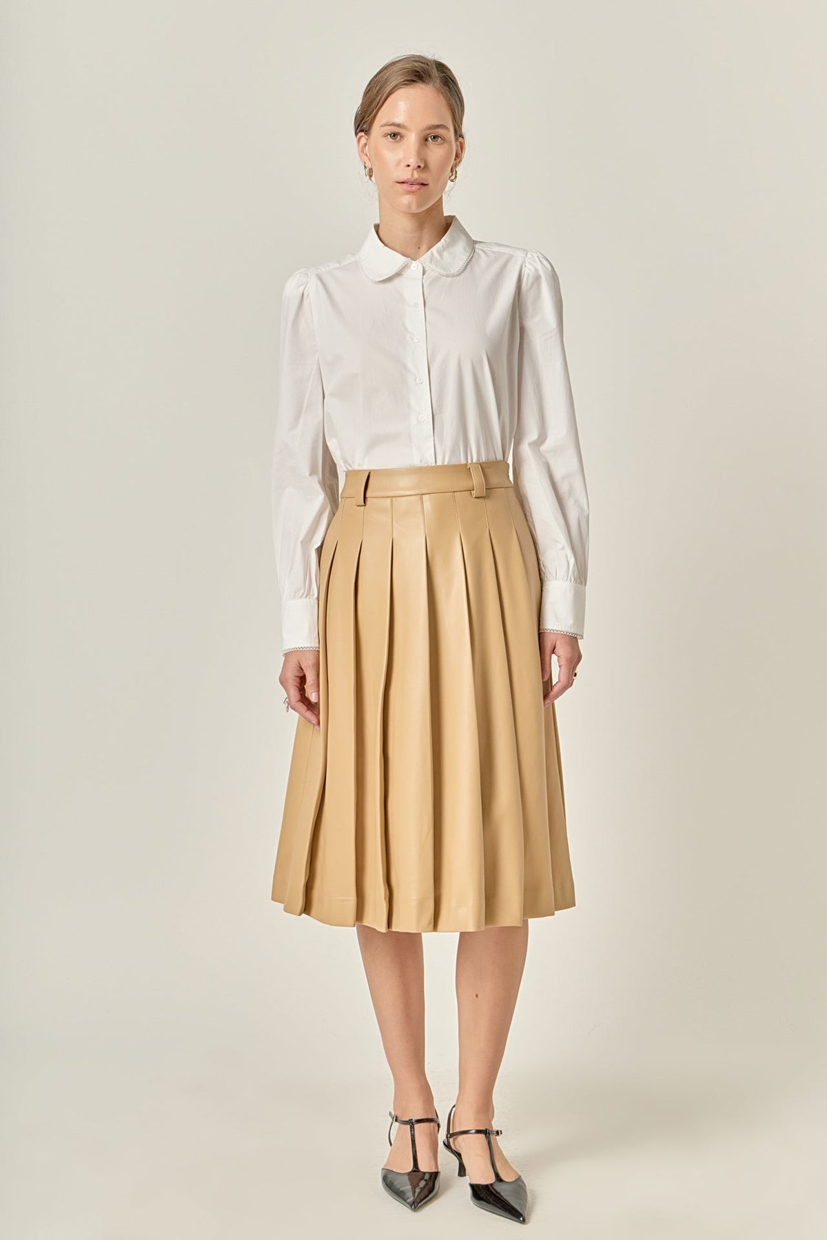 ENGLISH FACTORY - Pleated Midi Skirt - SKIRTS available at Objectrare