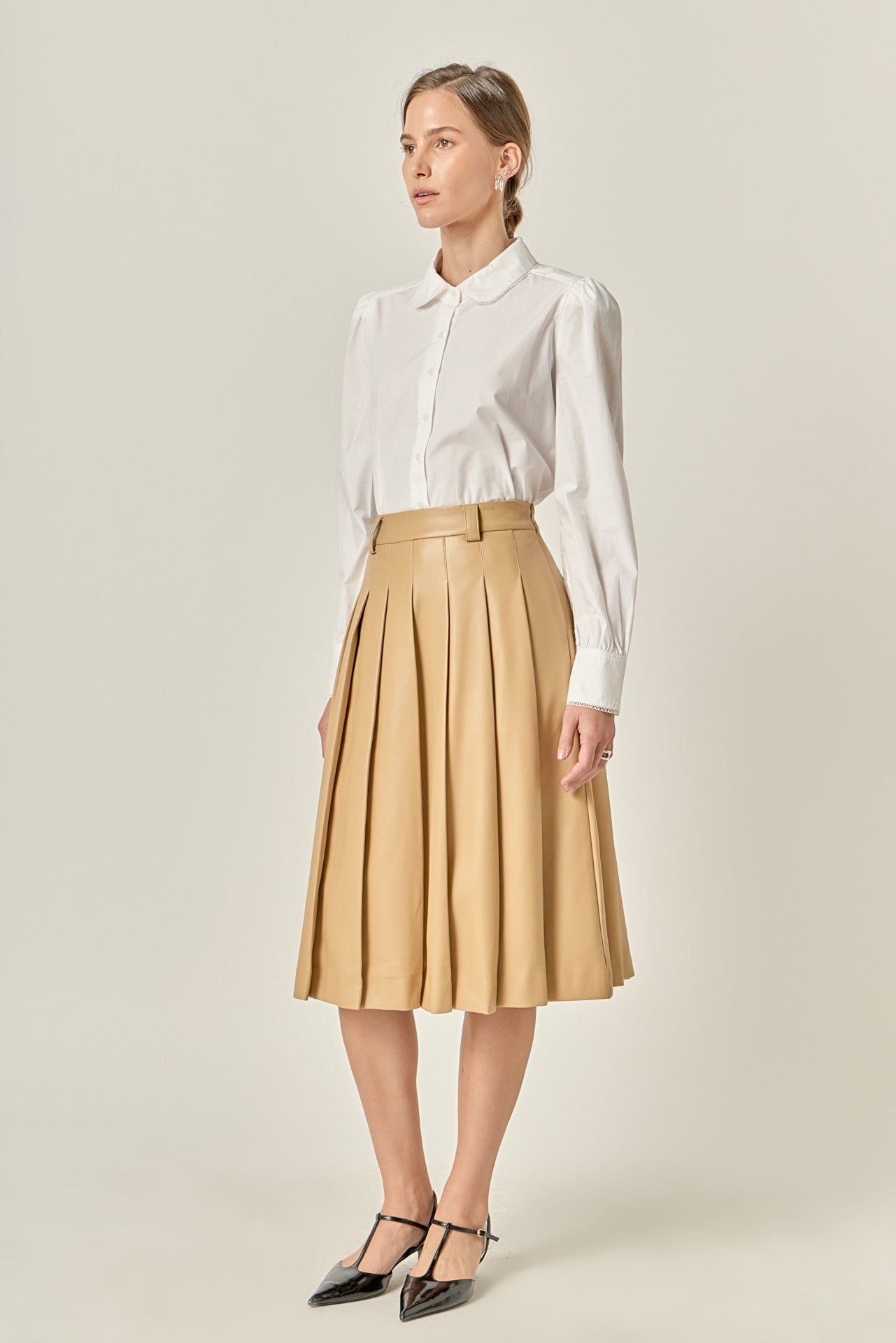 ENGLISH FACTORY - Pleated Midi Skirt - SKIRTS available at Objectrare
