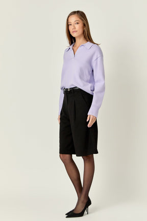 ENGLISH FACTORY - V-neckline with Collar Sweater - SWEATERS & KNITS available at Objectrare
