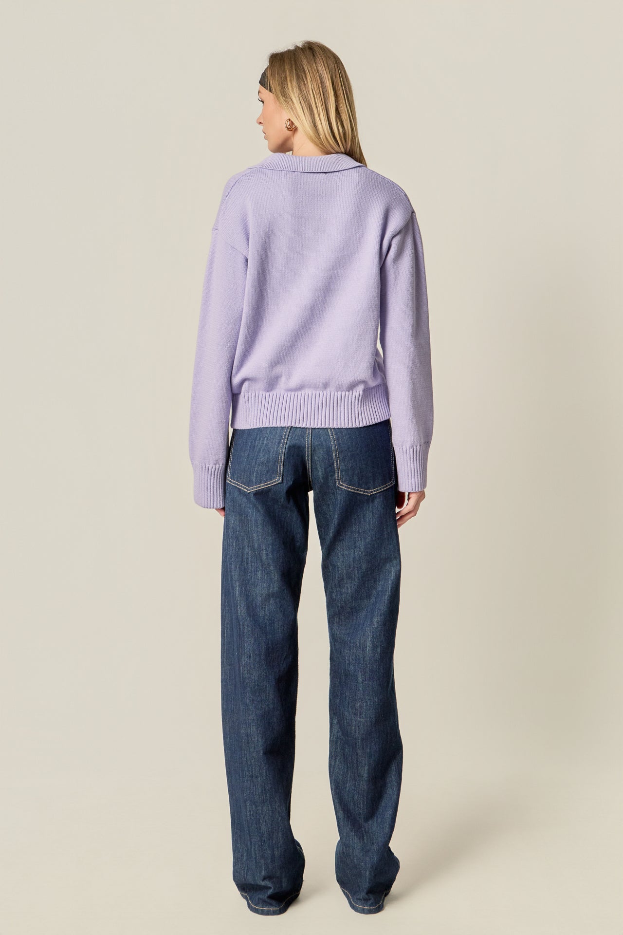 ENGLISH FACTORY - V-neckline with Collar Sweater - SWEATERS & KNITS available at Objectrare