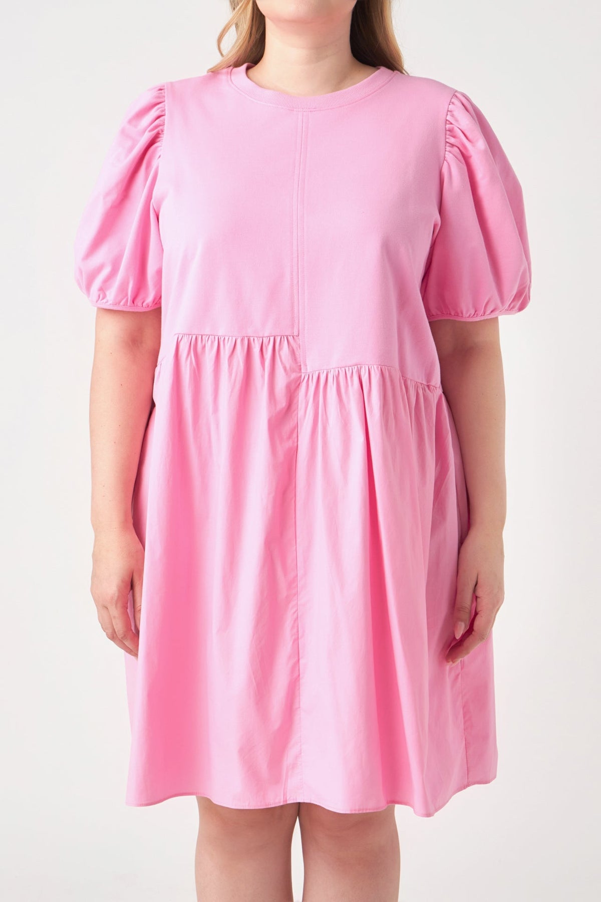 ENGLISH FACTORY - Plus Size Stretch Denim Mini Dress - DRESSES available at Objectrare