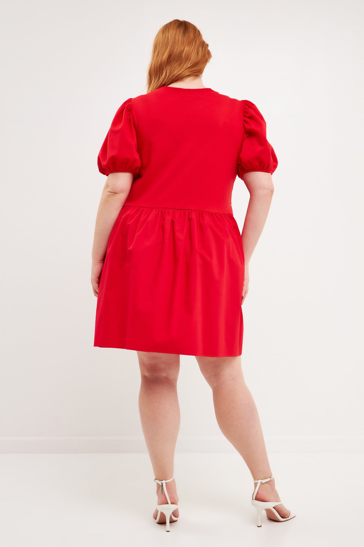 ENGLISH FACTORY - Knit Woven Mixed Dress Plus - DRESSES available at Objectrare