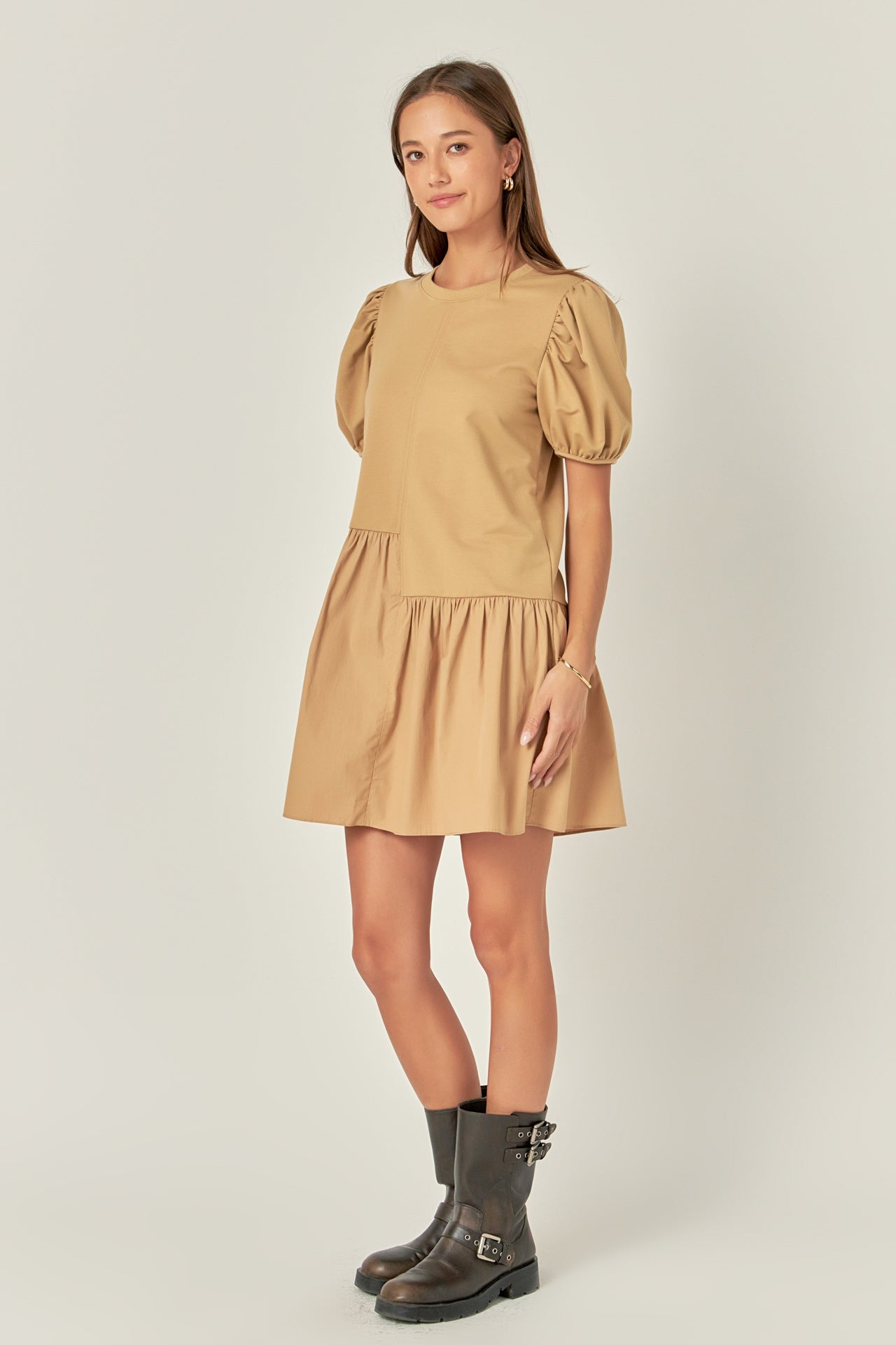 Knit Woven Mixed Dress