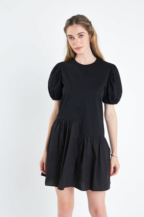 ENGLISH FACTORY - English Factory - Knit Woven Mixed Dress - DRESSES available at Objectrare