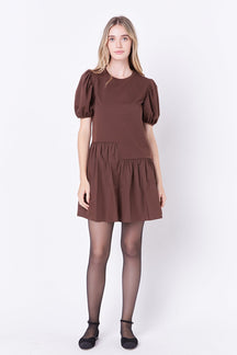 ENGLISH FACTORY - Knit Woven Mixed Dress - DRESSES available at Objectrare