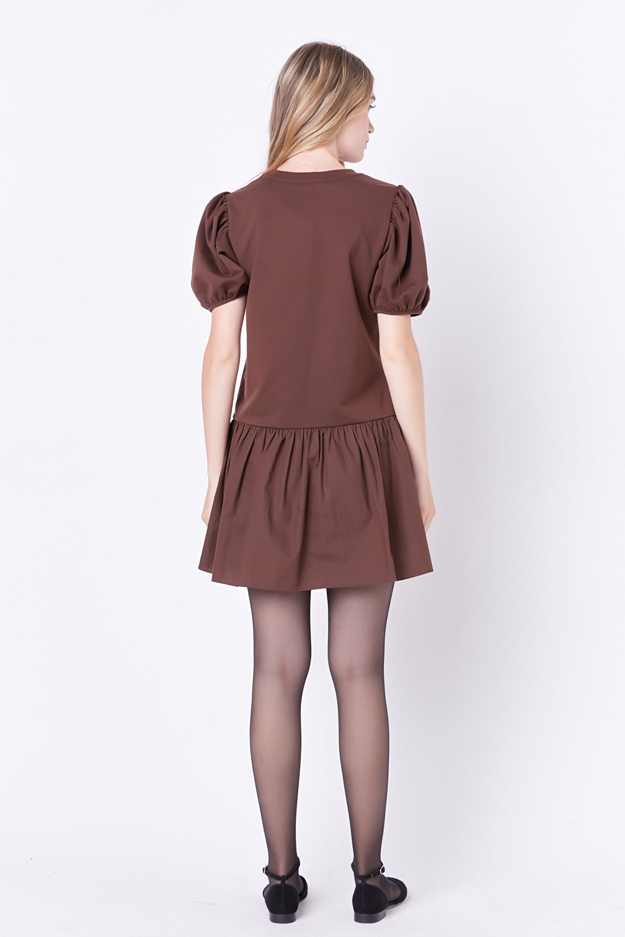 ENGLISH FACTORY - Knit Woven Mixed Dress - DRESSES available at Objectrare