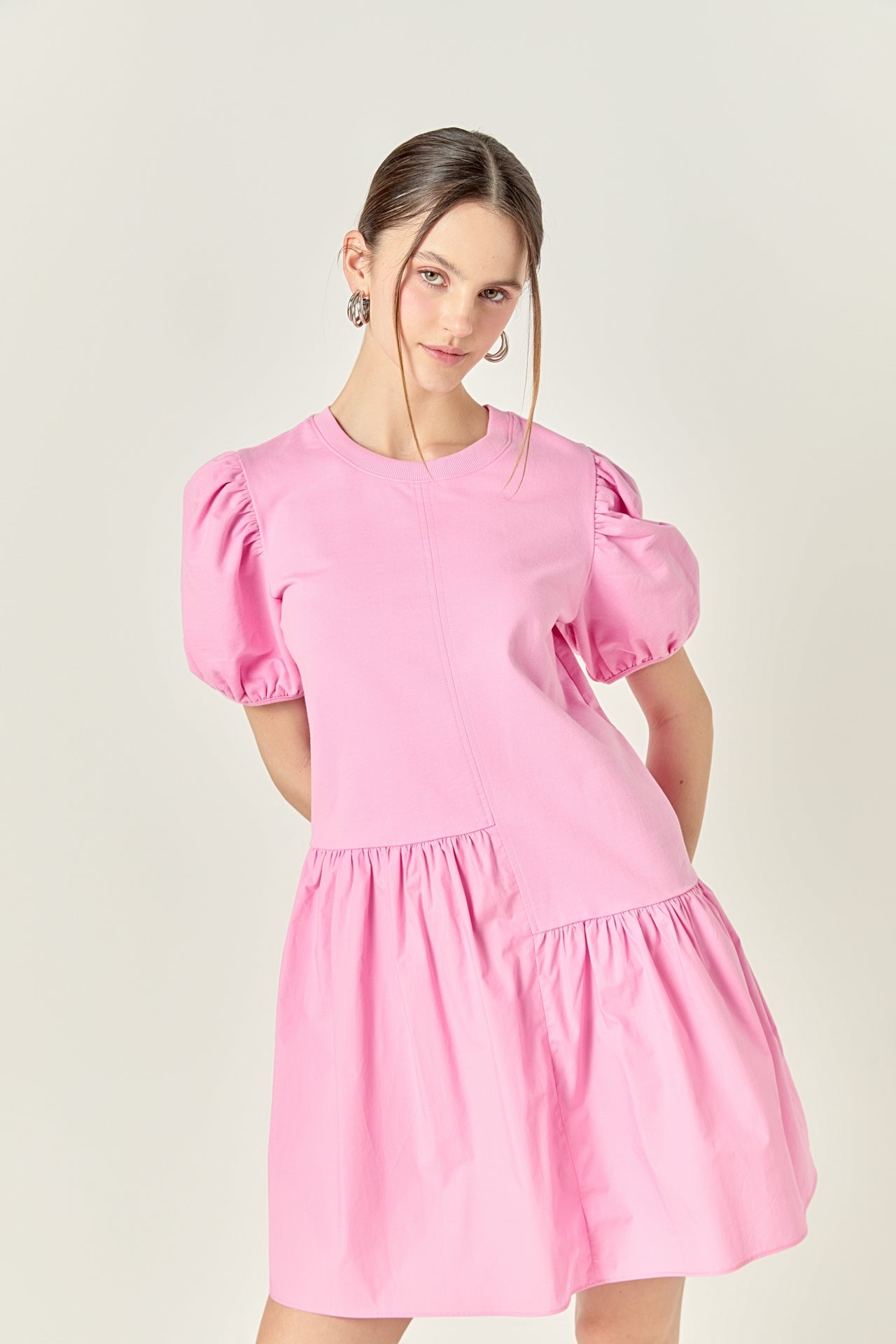 Knit Woven Mixed Dress