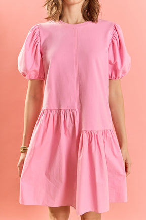 ENGLISH FACTORY - Knit Woven Mixed Dress - DRESSES available at Objectrare