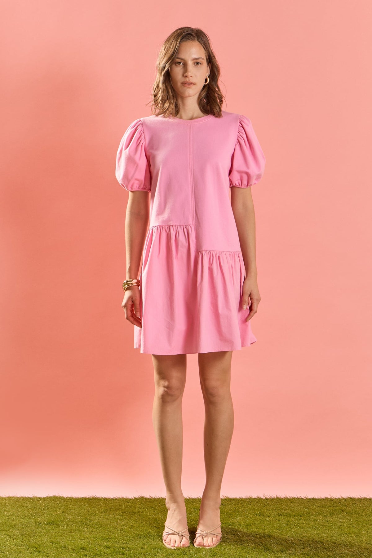 ENGLISH FACTORY - Knit Woven Mixed Dress - DRESSES available at Objectrare