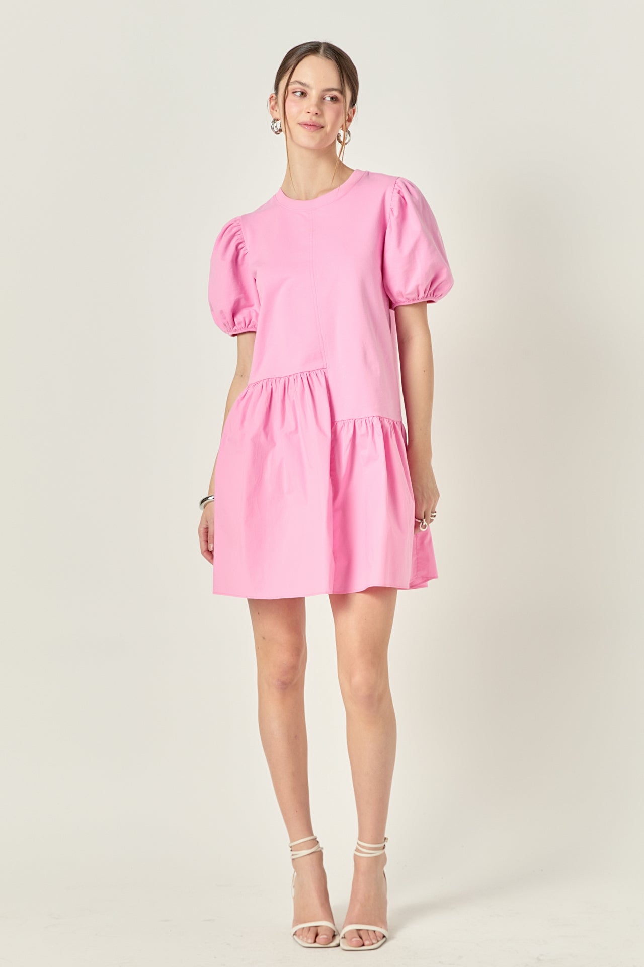 ENGLISH FACTORY - Knit Woven Mixed Dress - DRESSES available at Objectrare