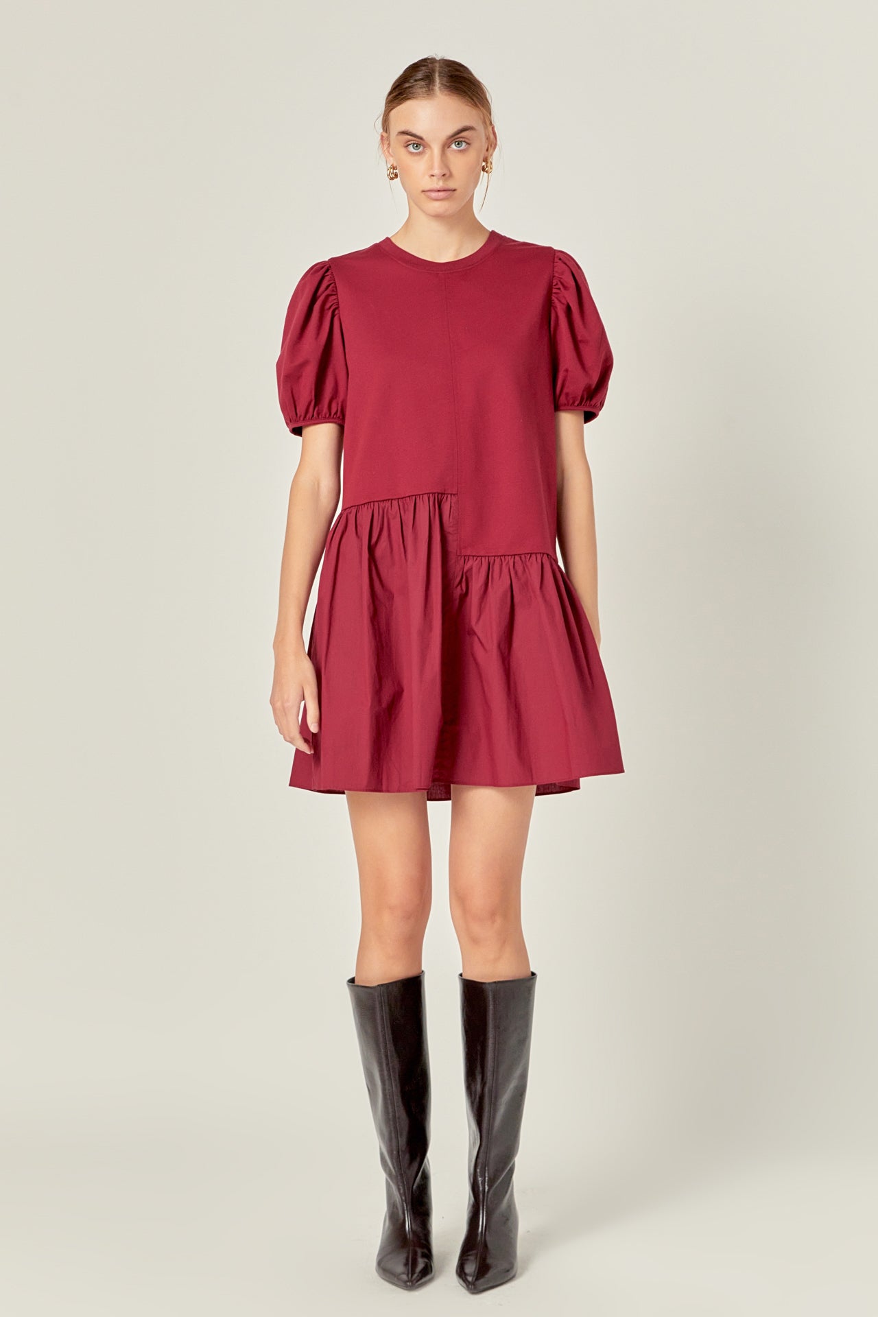 Knit Woven Mixed Dress