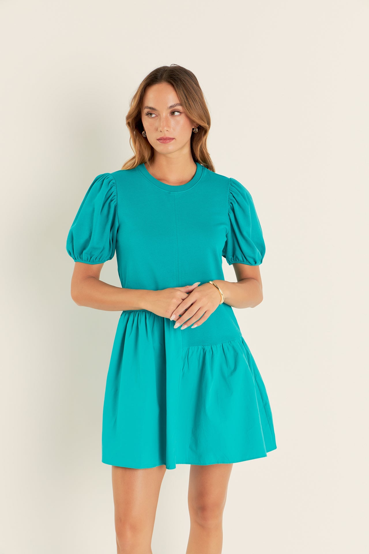 ENGLISH FACTORY - Knit Woven Mixed Dress - DRESSES available at Objectrare