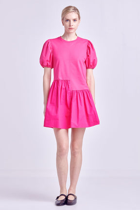 Knit Woven Mixed Dress