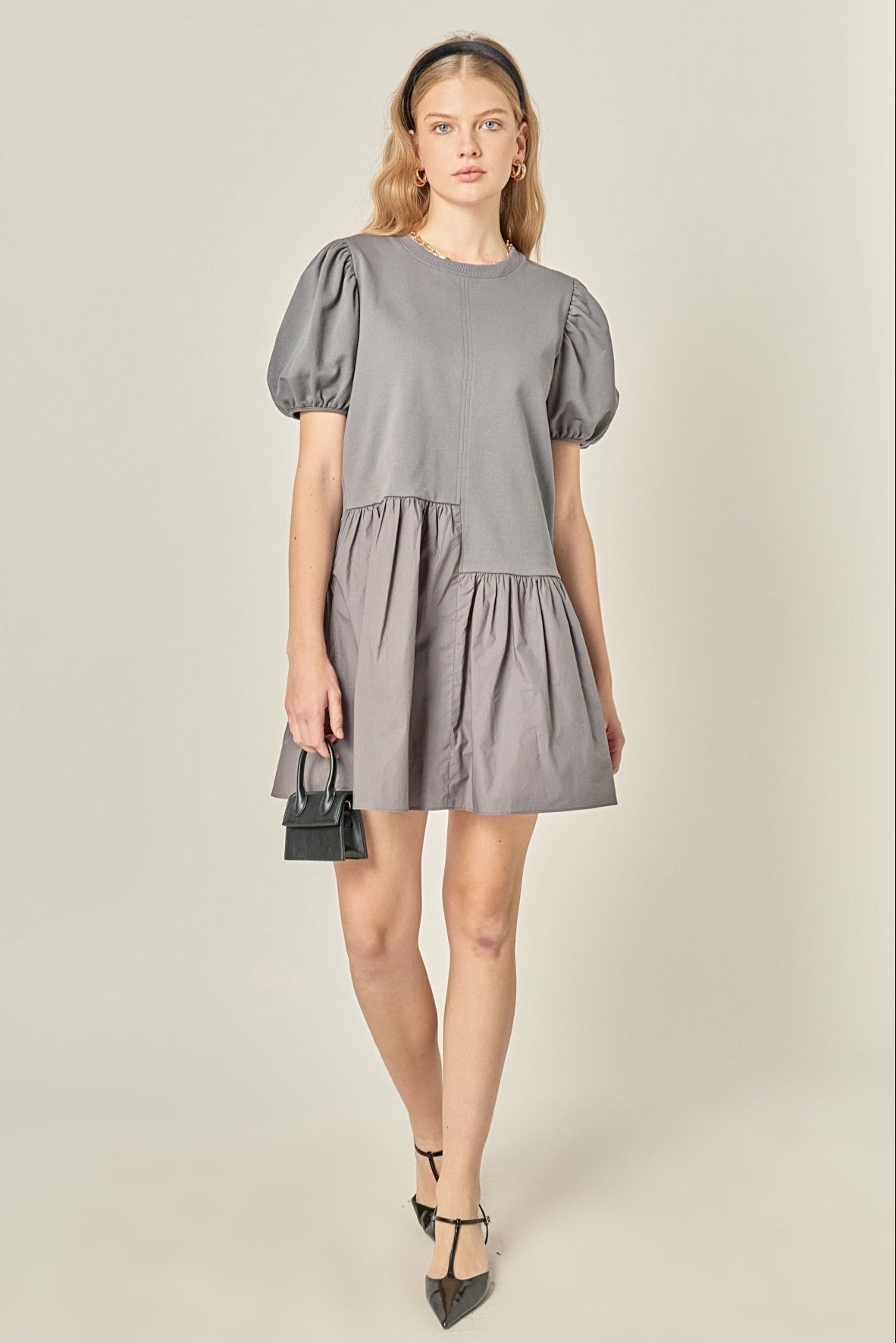 ENGLISH FACTORY - Knit Woven Mixed Dress - DRESSES available at Objectrare