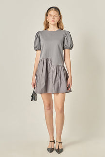 ENGLISH FACTORY - Knit Woven Mixed Dress - DRESSES available at Objectrare