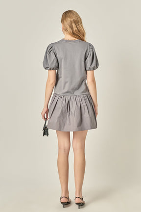 ENGLISH FACTORY - Knit Woven Mixed Dress - DRESSES available at Objectrare