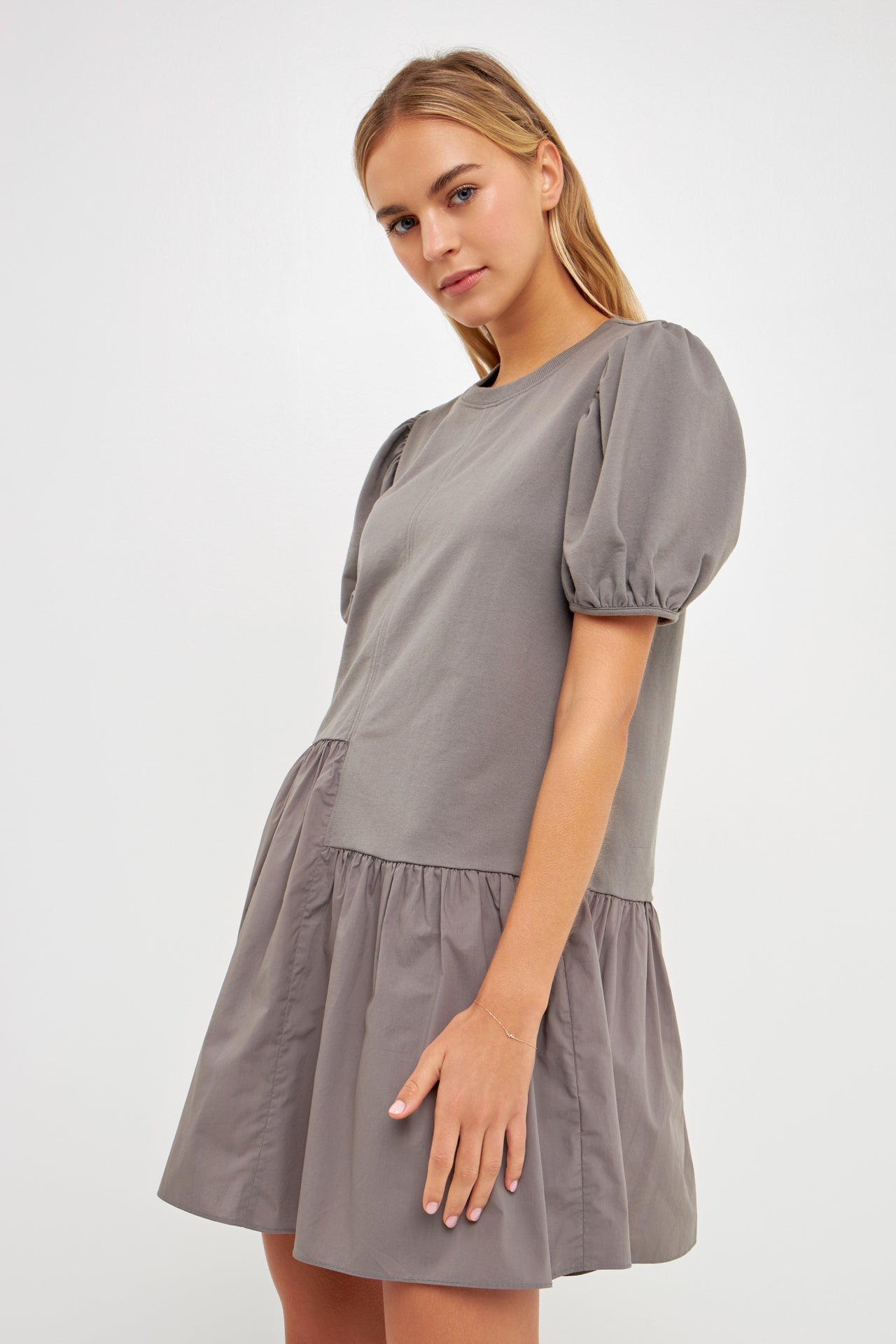 ENGLISH FACTORY - Knit Woven Mixed Dress - DRESSES available at Objectrare