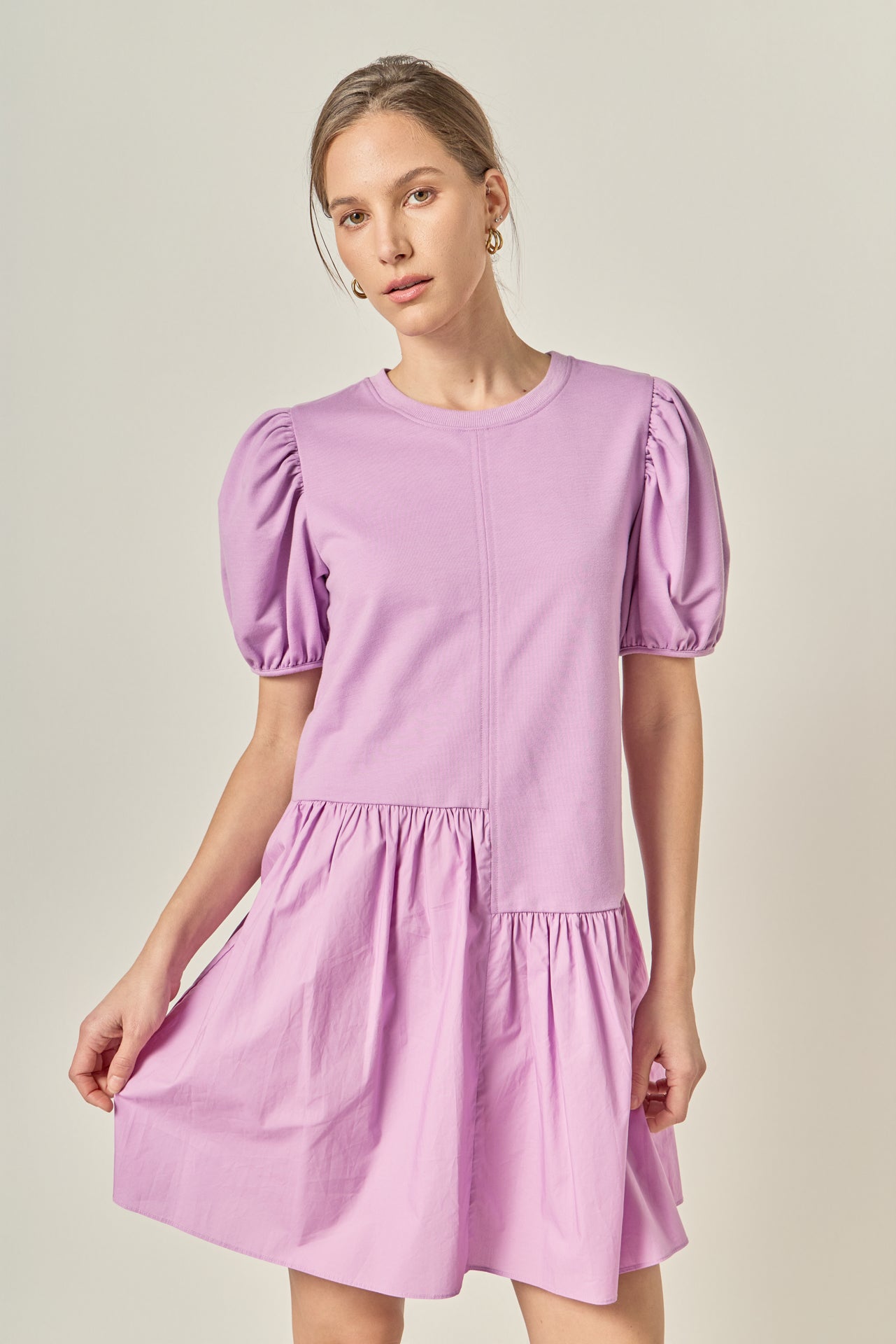 ENGLISH FACTORY - Knit Woven Mixed Dress - DRESSES available at Objectrare