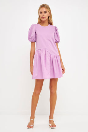 English Factory - Knit Woven Mixed Dress