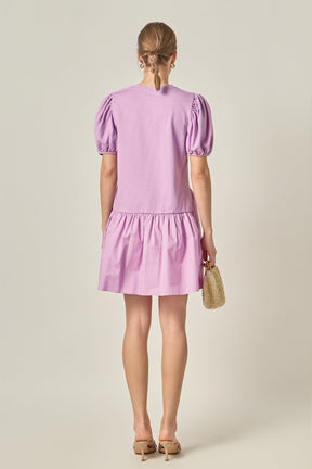 ENGLISH FACTORY - Knit Woven Mixed Dress - DRESSES available at Objectrare