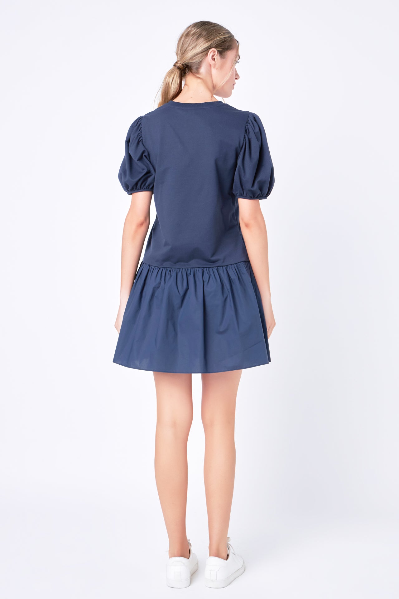 ENGLISH FACTORY - Knit Woven Mixed Dress Plus - DRESSES available at Objectrare