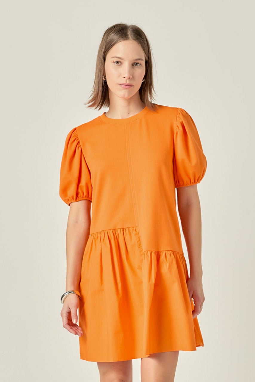 ENGLISH FACTORY - Knit Woven Mixed Dress - DRESSES available at Objectrare