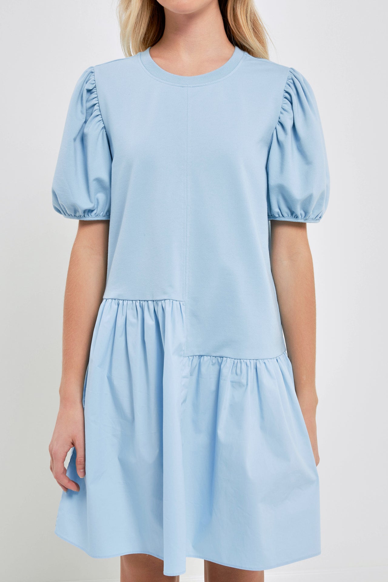 ENGLISH FACTORY - Knit Woven Mixed Dress - DRESSES available at Objectrare