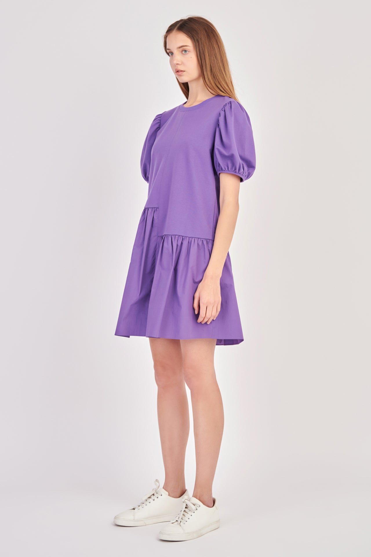 ENGLISH FACTORY - Knit Woven Mixed Dress Plus - DRESSES available at Objectrare