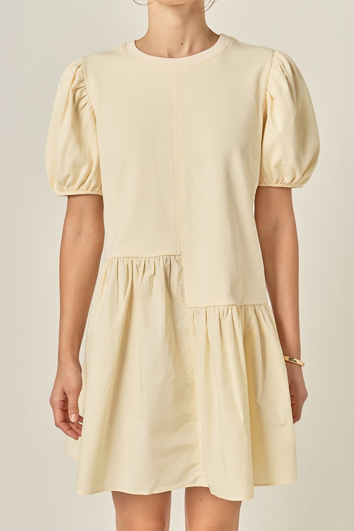 ENGLISH FACTORY - Knit Woven Mixed Dress - DRESSES available at Objectrare