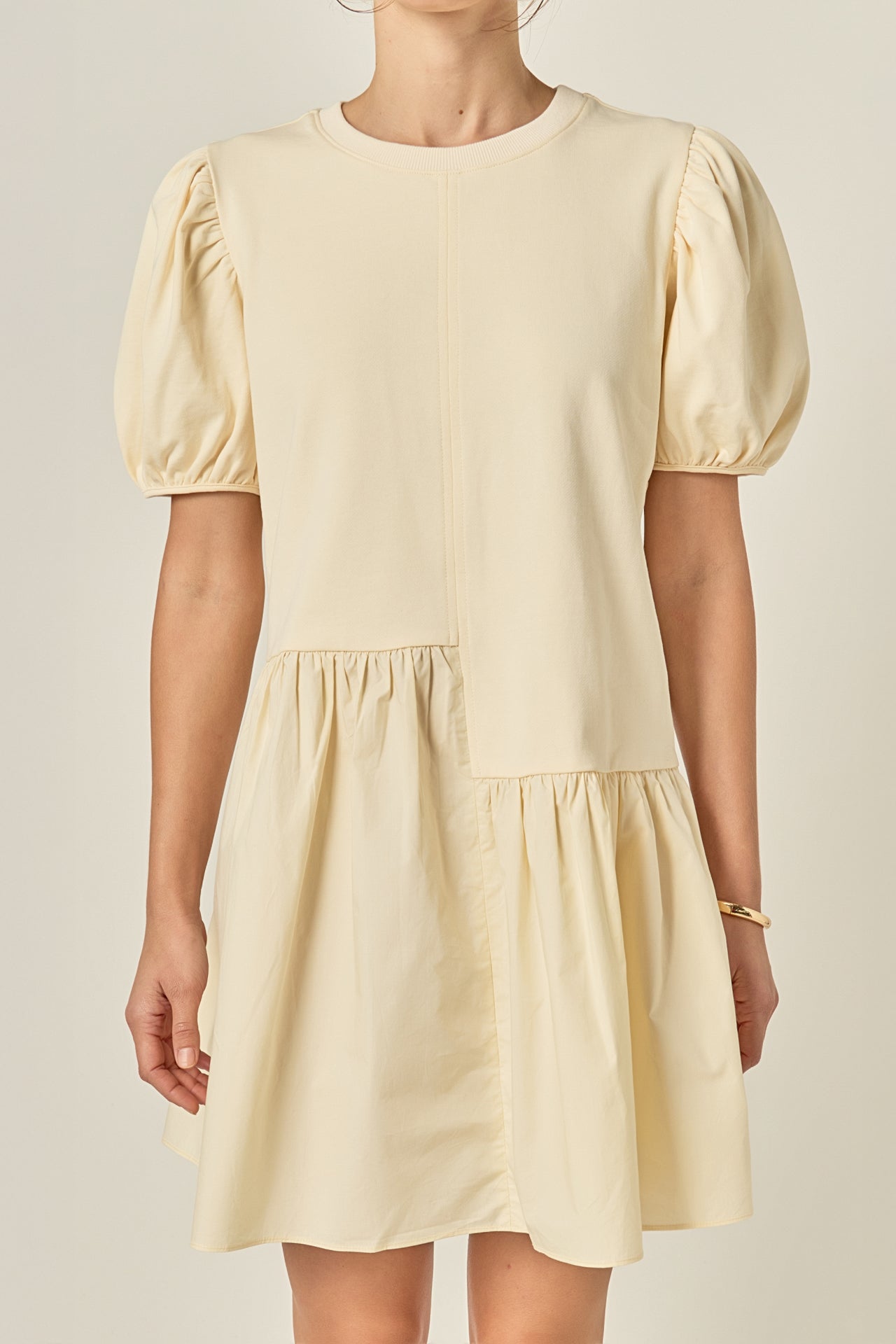 ENGLISH FACTORY - Knit Woven Mixed Dress - DRESSES available at Objectrare