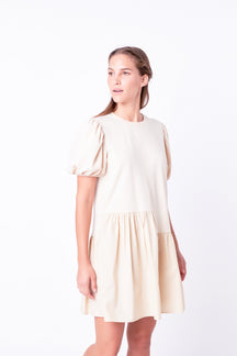 ENGLISH FACTORY - Knit Woven Mixed Dress Plus - DRESSES available at Objectrare