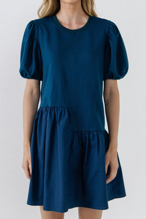 ENGLISH FACTORY - Knit Woven Mixed Dress - DRESSES available at Objectrare