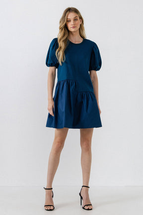 ENGLISH FACTORY - Knit Woven Mixed Dress - DRESSES available at Objectrare